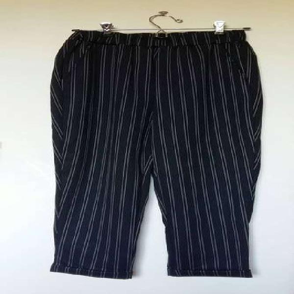 Pantalon Babucha Punto Roma Negro Rayas Blancas