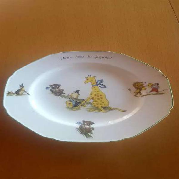 Plato de niño cerámica antiguo coleccionable