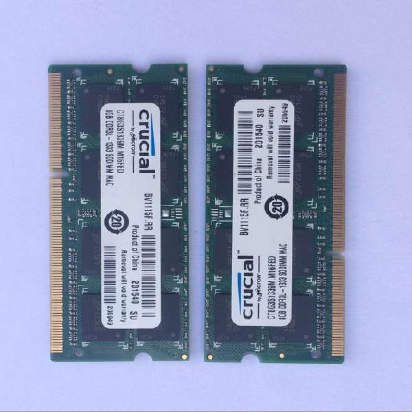 2 Memorias Crucial DDR3 8g Apta Mac - Rosario