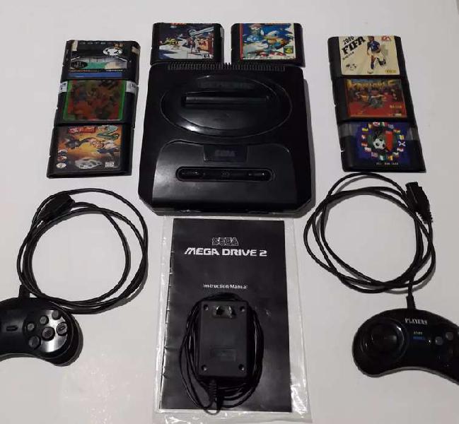 Consola Sega Genesis 2 + 1 joystick + 6 juegos