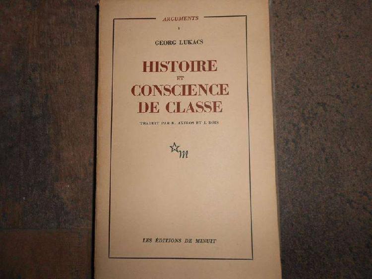 Georg Lukacs Historie Et Conscience De Classe Minuit 1960
