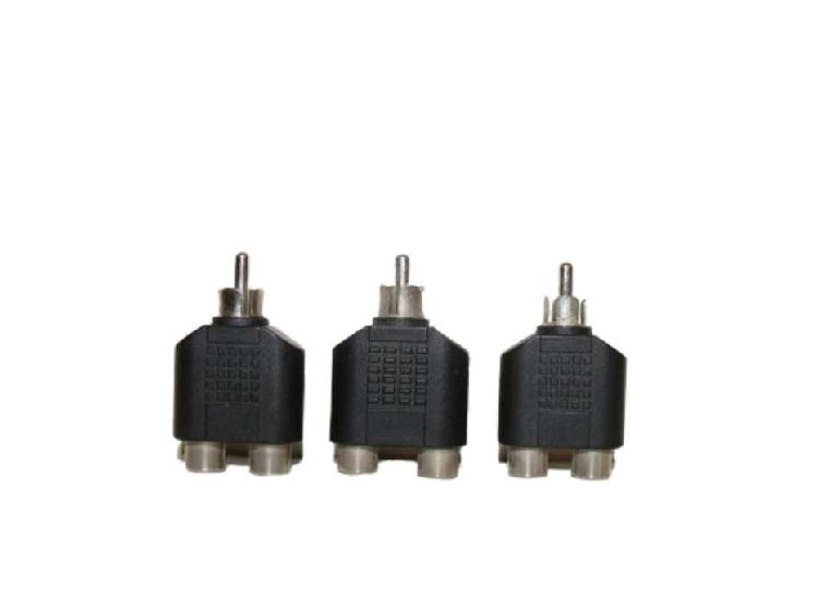 Lote de 3 Adaptadores Splitter 1 Plug RCA Macho 3,5 mm. a 2