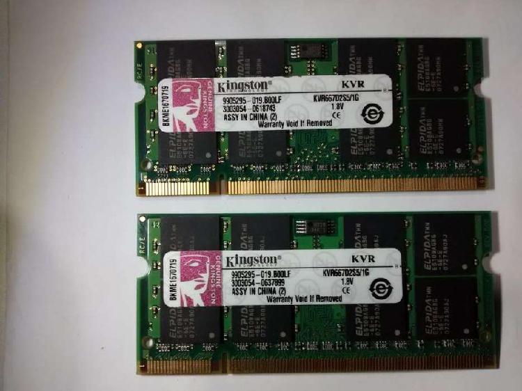 Memorias Sodimm Notebook Ddr2 1gb c/u 667mhz