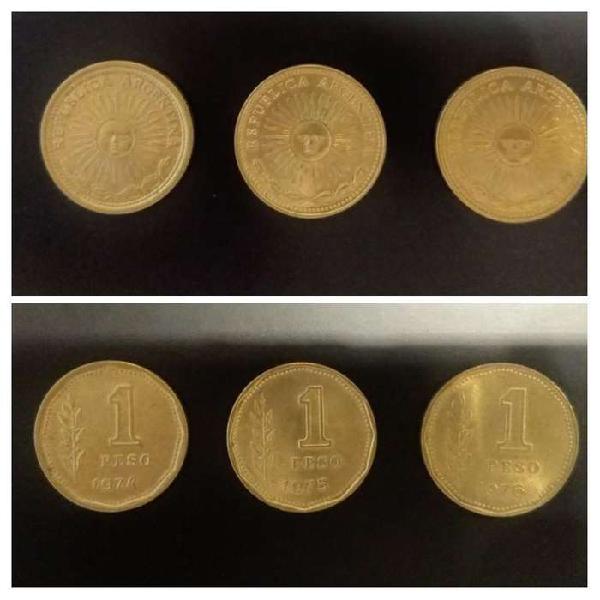 Peso Ley 18188. Moneda de 1 peso 1974, 1975 y 1976 - Sol de