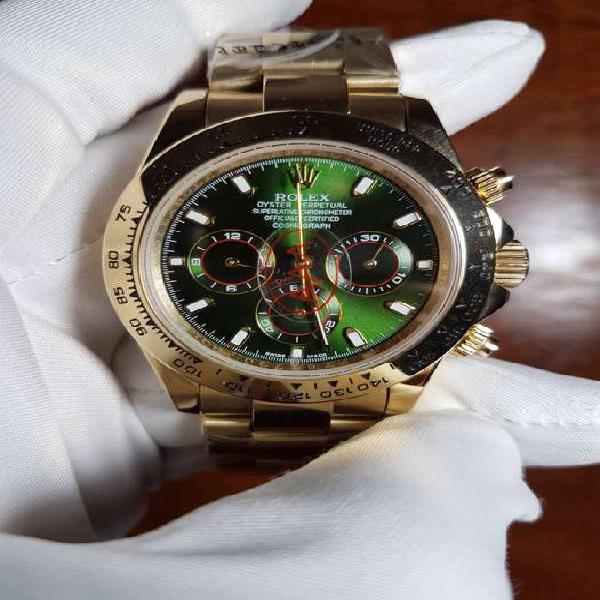 Reloj Rolex Daytona Full Dorado con esfera verde 40 mm
