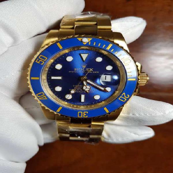 Reloj Rolex Submariner Date 40 mm Dial Azul Full Dorado