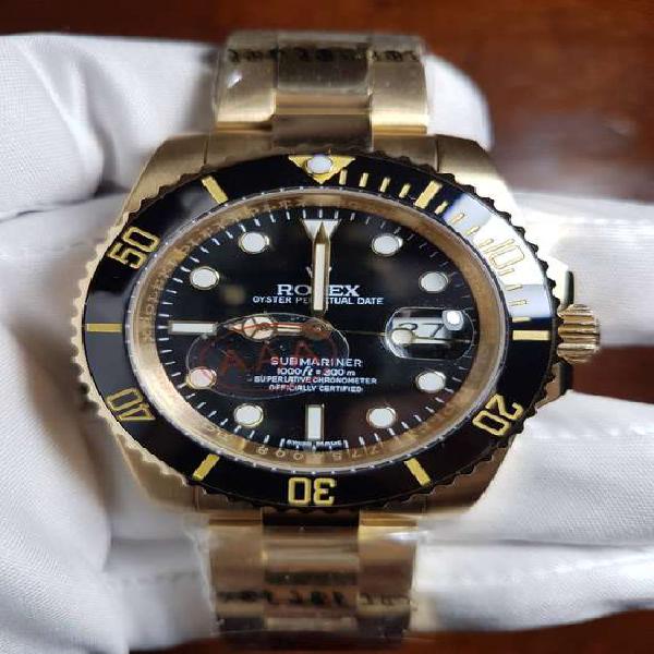 Reloj Rolex Submariner Date 40 mm Full Dorado Dial Negro