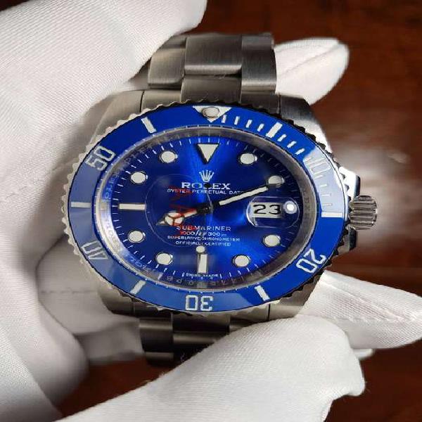 Reloj Rolex Submariner Date 40 mm Plateado Dial Azul