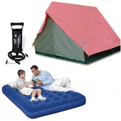 Carpa Canadiense 4 P + Colchon 2 Plazas + Inflador