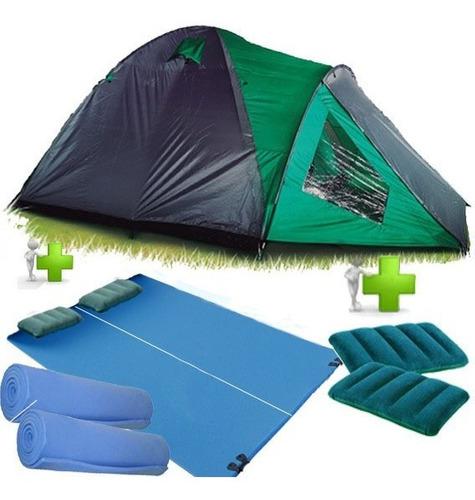 Carpa Iglu 6 Personas Abside Colchon 2p Almohada Sobretecho