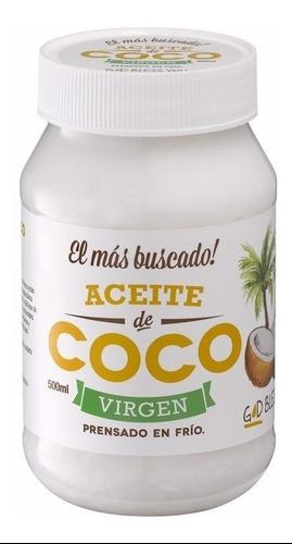 Aceite De Coco God Bless You 500ml Virgen Prensado En Frío