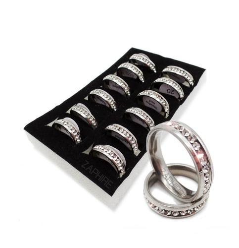 Pack 12 Anillos Acero Quirurgico 316 Strass Sinfin Xmayor Me
