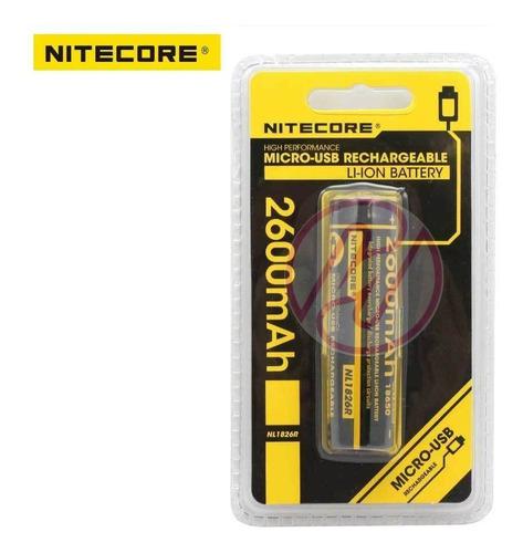 Bateria Nitecore Nl1826r 3.6 V 2600mah 18650 Recargable Usb