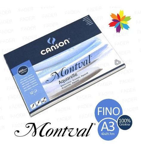 Block Canson Montval Fino 29.7x 42 300grs Acuarela