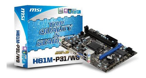 Mother Msi H61m-p31 Socket Intel 1155 Ddr3 Dvi Core I3 I5 I7