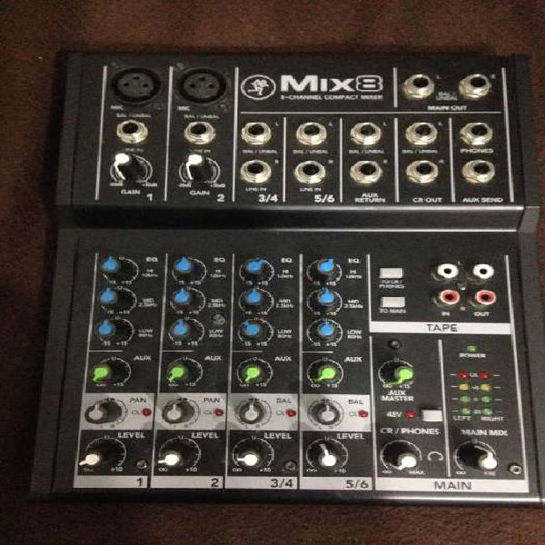 Mixer Consola Mackie Mix8 8 Canales, 2 Xlr (c/phantom)