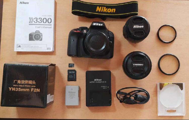 Vendo camara d 3300 con lentes Nikkor 18-55 mm y Yongnuo