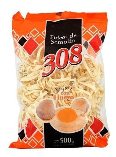 Fideos De Semola 500g Tallarines 308 N°3 C/huevo Pasta Seca