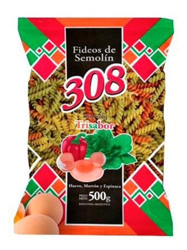 Fideos Semola Tirabuzon 500g 308 Trisabor Pasta 3 Sabores