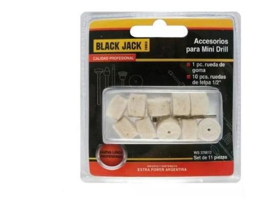 Accesorio Mini Drill 10 Discos De Felpa 13 X 8 Black Jack