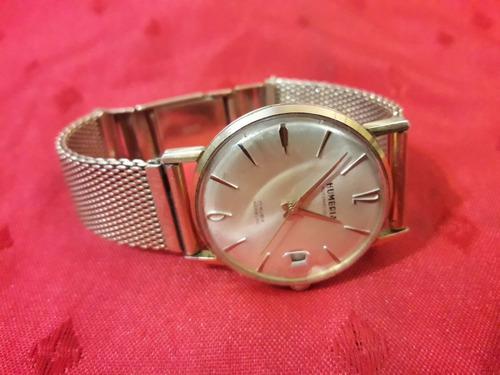 Antiguo Reloj Suizo Plaquetas 18k Umbria Automatic 17 Rubies