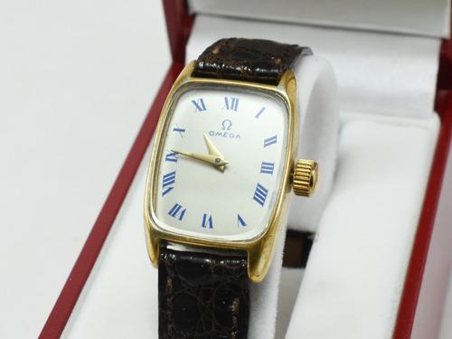 Reloj Mujer Omega Antiguo Enchapado Oro Acero Malla Omega