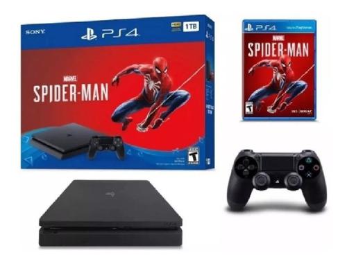 Playstation 4 Ps4 Slim Play 1tb 1 Joystick Spideman Fisico