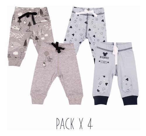 Pantalon Jogging Bebe Pack X4 Mickey Pooh Disney Original