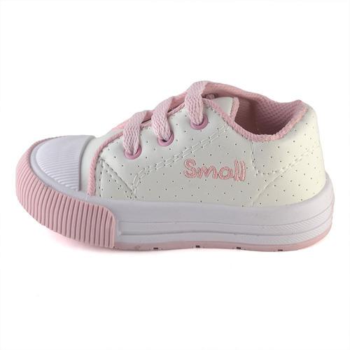 Zapatilla Bebe Ecocuero Blanco-rosa Small Shoes
