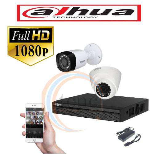 KIT DAHUA FULL HD DVR+2 CAMARAS 1080+FUENTES DE ALIMENTACION