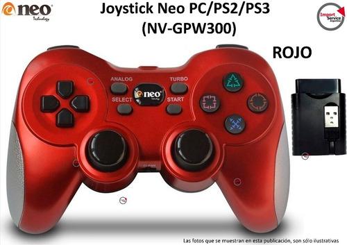 Joystick Neo (nv-gpw300) Pc/ps2/ps3 Bateria Usb Rojo
