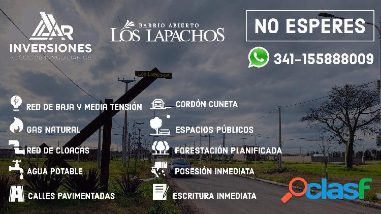 ULTIMO TERRENO EN LOS LAPACHOS - PEREZ
