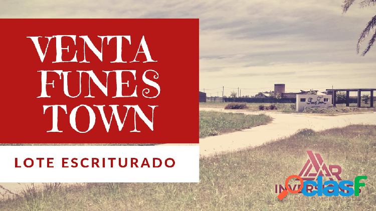 VENTA LOTE EN FUNES TOWN - ESCRITURADO - ESQUINA