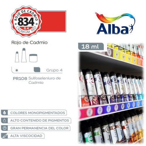 Alba 5845 Acrílico Alba X 18 Ml - 834 Rojo De Cadmio