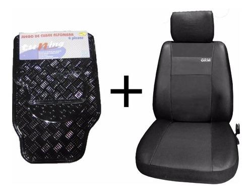 Fundas Cubre Asiento Cuero + Cubre Alfombras Tunning Negra 4