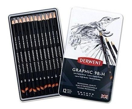 Lapices Grafitos Derwent Graphic X 12 Gama 9b-h En Lata