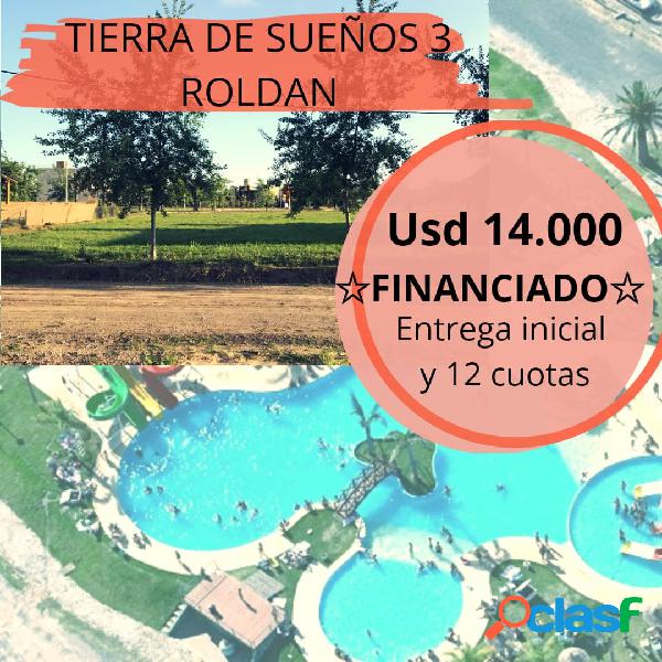 VENDO TERRENO FINANCIADO EN ROLDAN - ENTREGA INMEDIATA