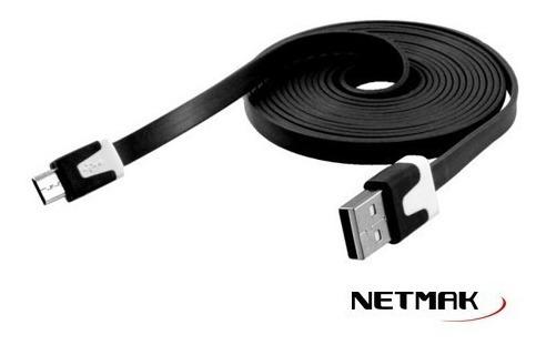 Cable Netmak Usb A Micro Usb Plano 1,8 Metros Nm-c68 Colores