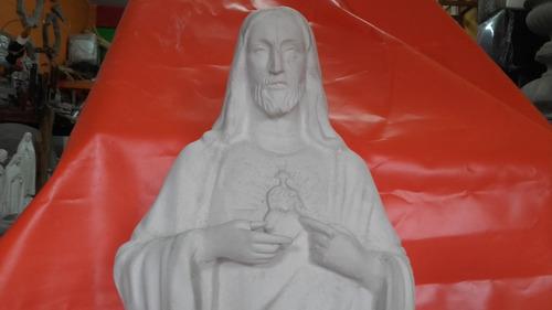 Escultura Estatua Cemento Sagrado Corazon 1.05 Jesus