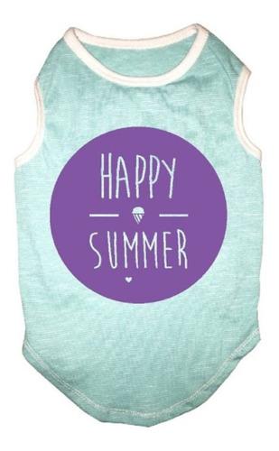 Remera Musculosa Para Perro. Happy Summer -talles Grandes