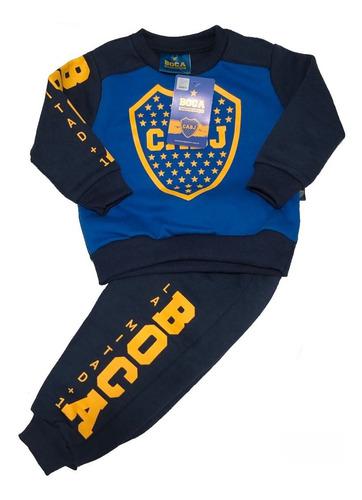 Conjunto Largo Algodon De Bebe Boca Juniors Producto Oficial