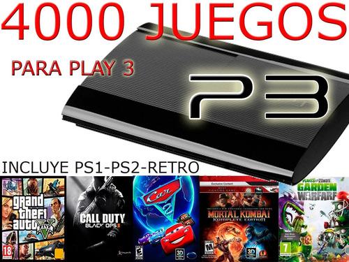 Juegos Ps3 Pack 4000 In 1 + Ps2 Ps1+retro Instructivo Online