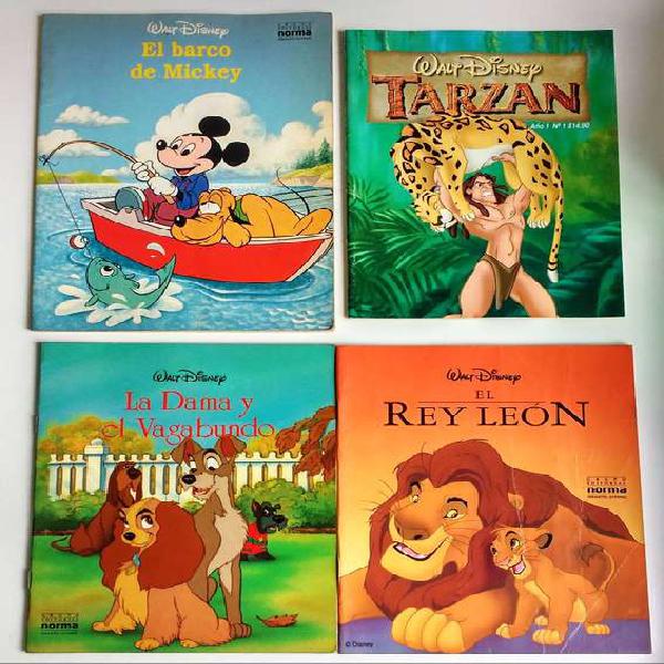 Lote 4 libros Disney Micker Tarzan Rey Leon