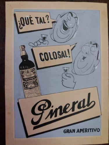 Dibujo Original De Lino Palacio. Publicidad Pineral