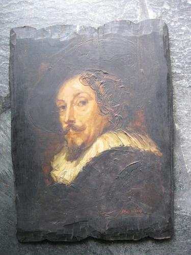 Oleo Sobre Madera, Asensio, Copia De Autorretrato De Rubens
