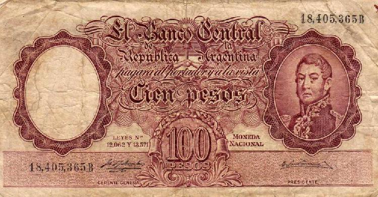 Billete 100 pesos Argentinos antiguos