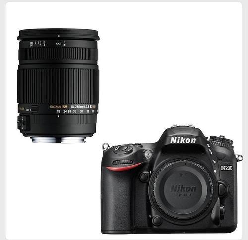 Camara Nikon D7200 + Lente Sigma 18-250