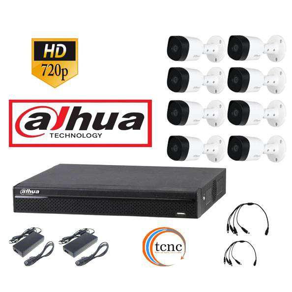 KIT DAHUA 8 CAMARAS HD+DVR+FUENTES DE ALIMENTACION