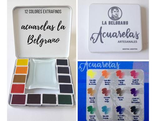 Acuarela. Set Profesional De 12 Colores La Belgrano