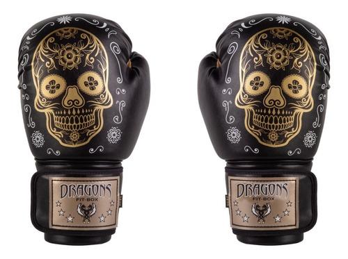 Guantes De Boxeo / Muay Thai / Kick Negro Calavera Mexicanas